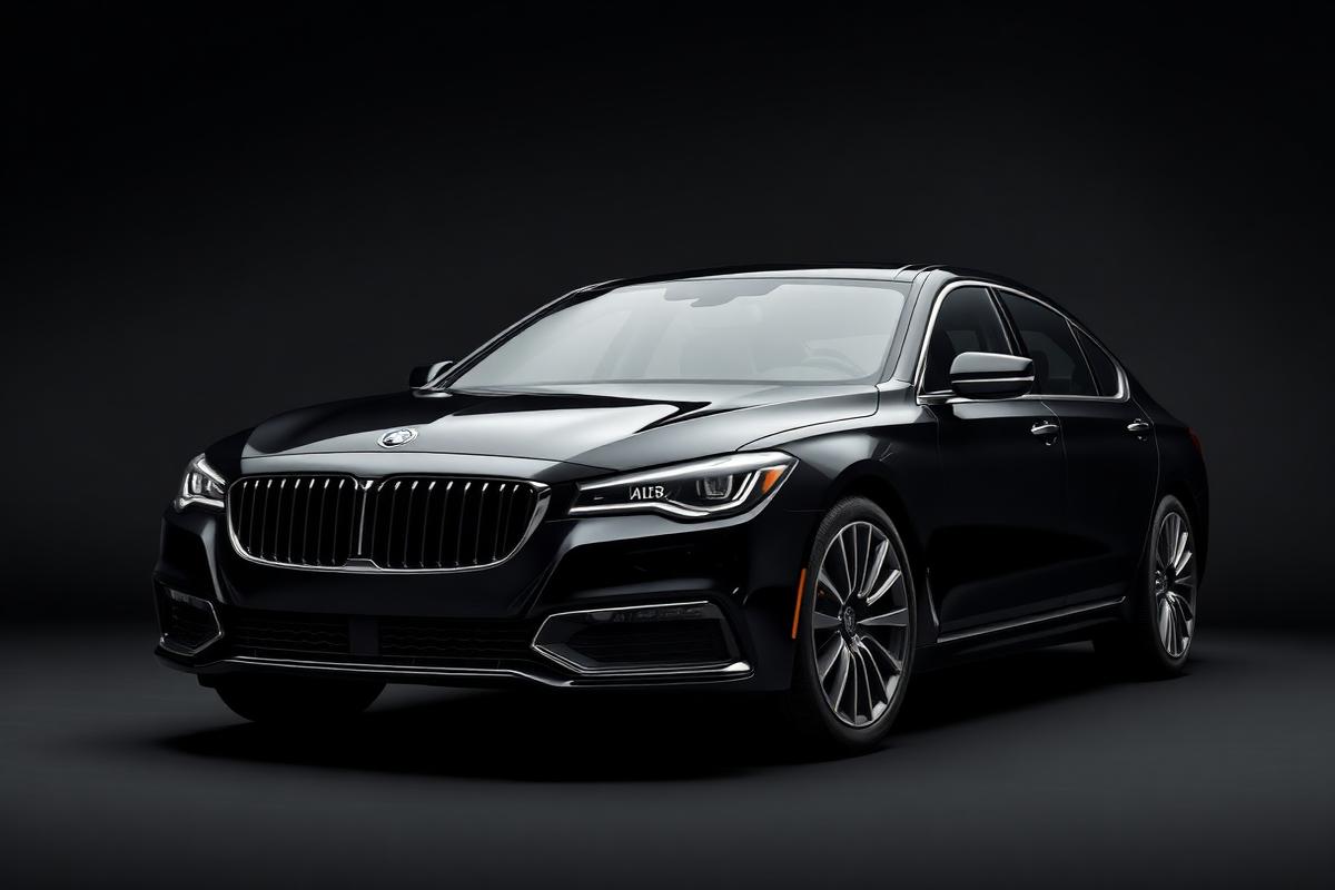 Black BMW 5 Series executive sedan for private airport transfers in Los Angeles